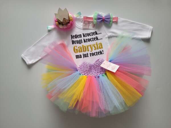 Wielobarwna tutu w stylu UNICORN i body