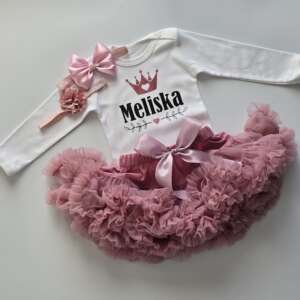 PS28 Komplet dla dziewczynki z imieniem Pettiskirt - brudny róż