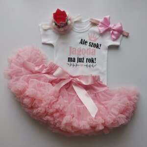 PS35 Urodzinowe ubranko dla dziewczynki PETTISKIRT Pudrowy róż