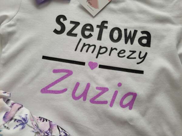 Wiosenny komplet dla dziewczynki liliowy z motylkami Body/Koszulka z nadrukiem limited edition