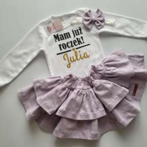 Urodzinowy komplet w kolorze lawendowym, personalizowany