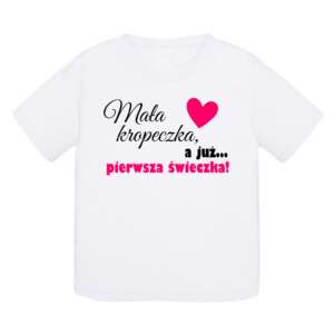 Koszulka dziewczęca - mała kropeczka a już pierwsza świeczka