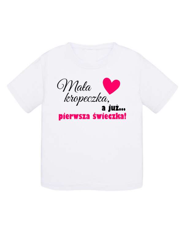 Koszulka dziewczęca - mała kropeczka a już pierwsza świeczka