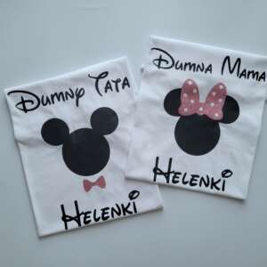 Koszulki z myszkami dla dumnych rodziców z myszkami + imię dziecka
