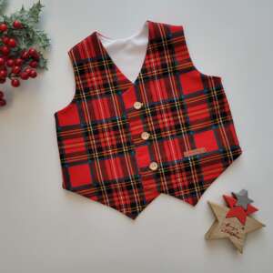 Elegancka kamizelka w szkocką kratę