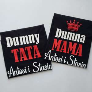 Czarne t-shirty dla dumnych rodziców