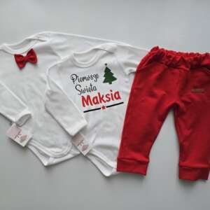 Pierwsze Święta 2-pak body + czerwone spodnie