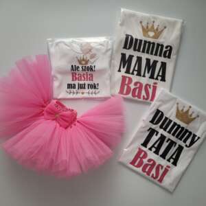 Zestaw rodzinny tutu, body, koszulki dla rodziców - ciemny róż