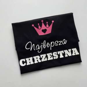 Czarna koszulka dla najlepszej chrzestnej