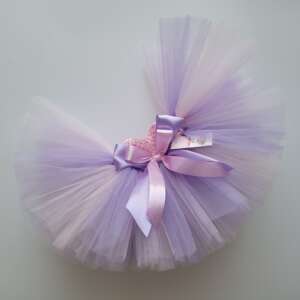 Pudrowo - lawendowa TUTU Tiulowa spódniczka na gumce princess