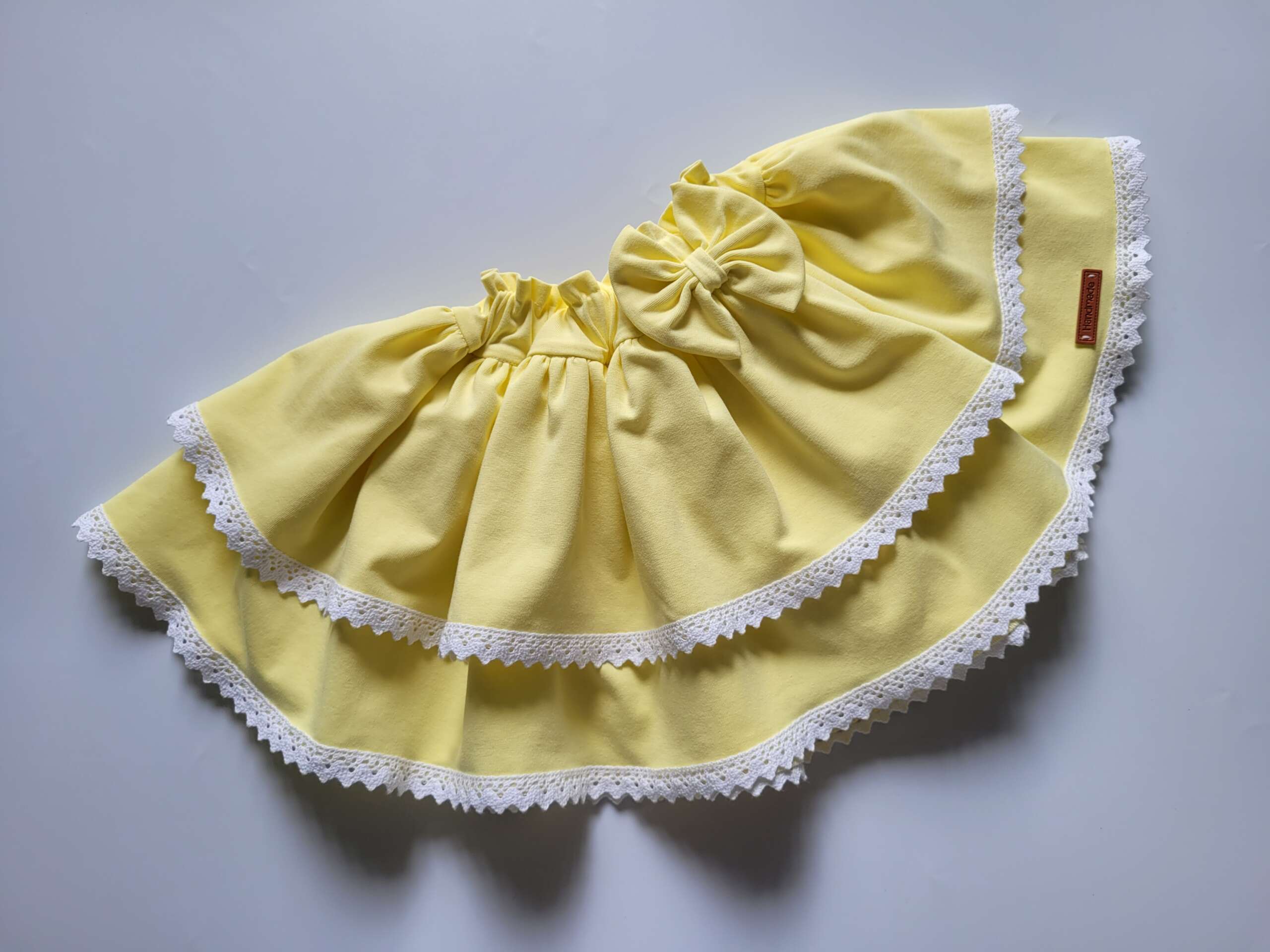 Spódniczka z falbankami 68-128 żółta pastelowa