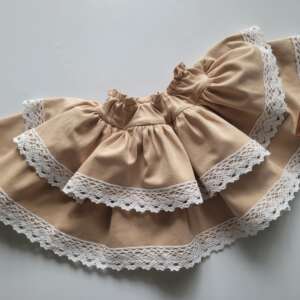 Spódniczka z falbankami 68-128 beżowa z koronką