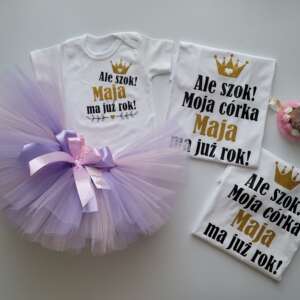 Zestaw rodzinny tutu, body, koszulki dla rodziców - pudrowo - lawendowy