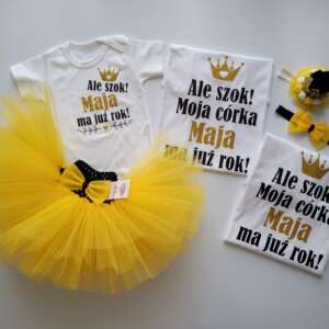 Zestaw rodzinny tutu, body, koszulki dla rodziców - pszczółka