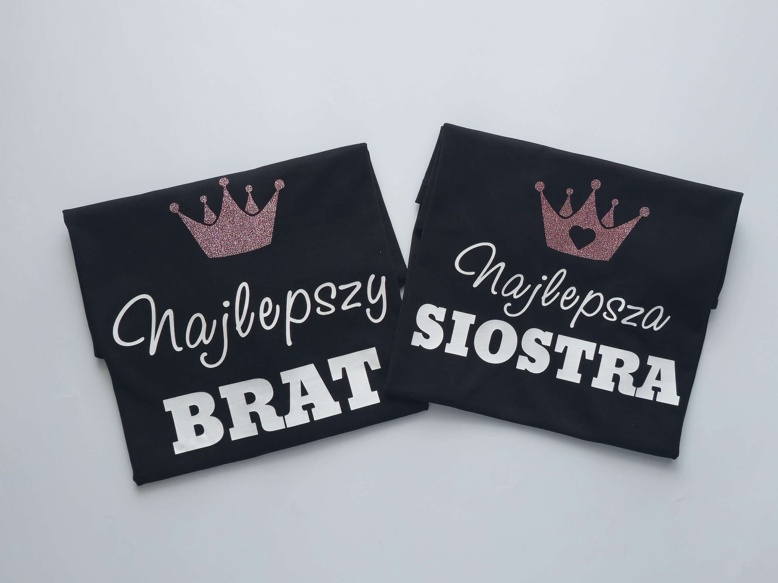 Czarna koszulka dla najlepszej siostry/brata