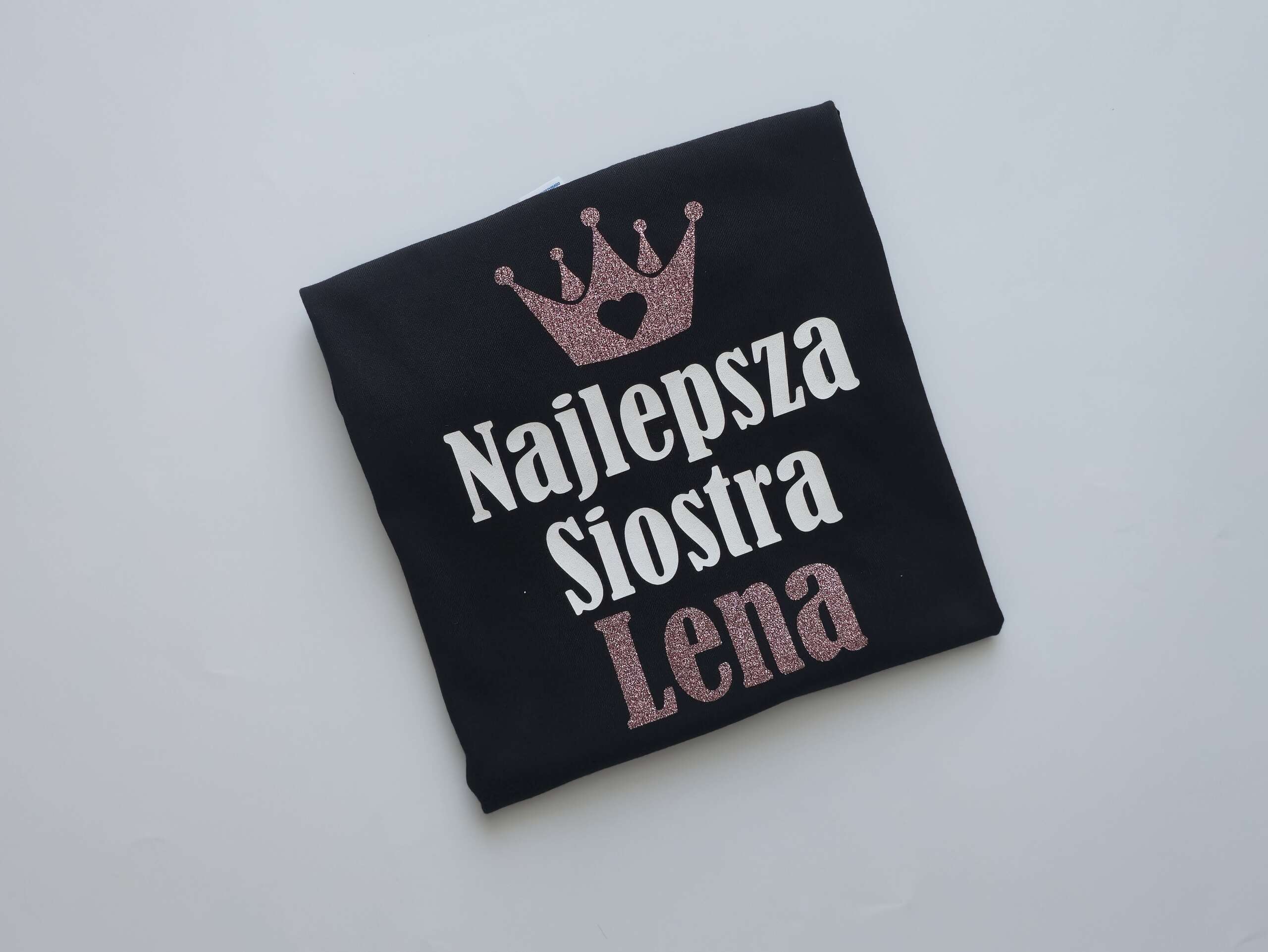 Czarna personalizowana koszulka dla najlepszej siostry